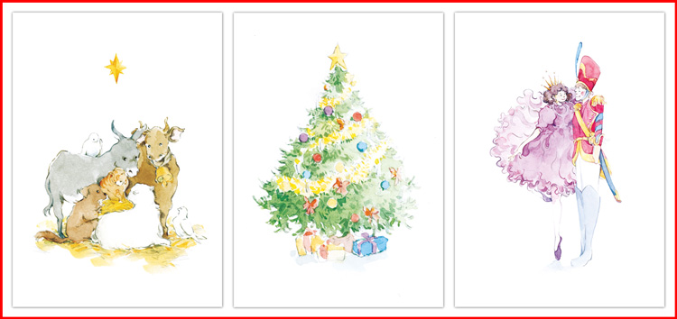 Eine Auswahl hochformatiger Weihnachtskarten