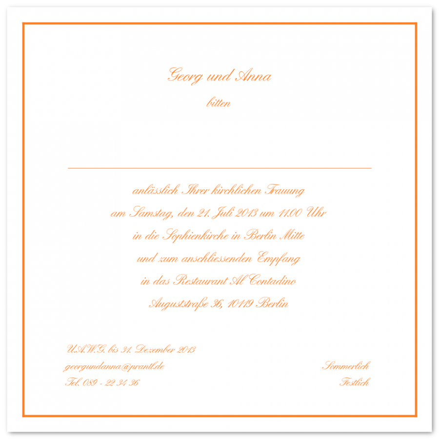 Quadratische Hochzeitseinladungen Mit Feinem Rahmen Prantl Seit 1797