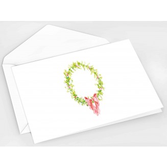 Weihnachtskranz mit roter Schleife, B6