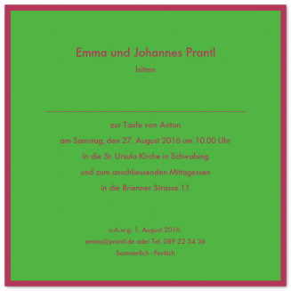 Bunte quadratische geränderte Taufeinladungen