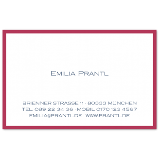 Zweifarbige geränderte Visitenkarten (zentriert)