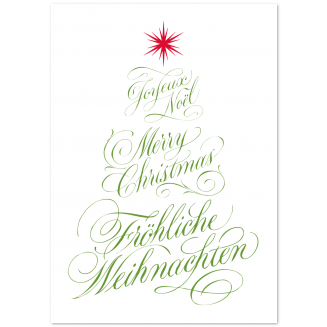 Weihnachtskarten mit Foto "Kalligraphie Baum" (Klappkarten)