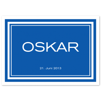 Bunte Geburtsanzeigen mit Rahmen als Klappkarten für Jungen