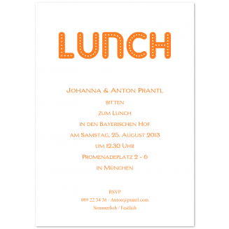 Einladungskarten mit Lunch-Motiv