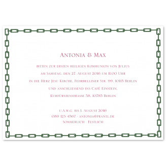 Illustrierte Kommunionseinladungen "Florenz"