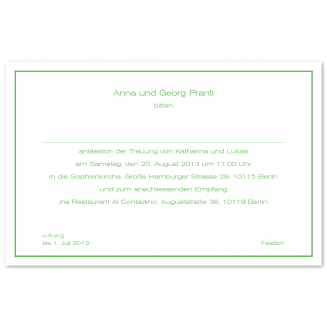 Klassische Hochzeitseinladungen mit feinem Rahmen