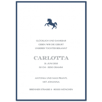 Geburtsanzeigen mit Pferd