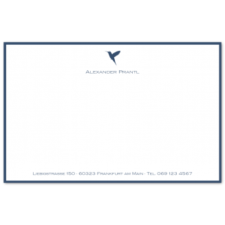 Geränderte B6 Briefkarten mit Fusszeile und Illustration