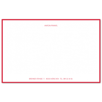 Geränderte B6 Briefkarten mit Fusszeile