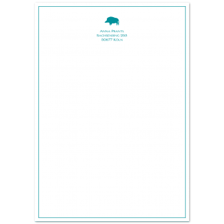 A5 illustriertes Briefpapier mit feinem Rahmen