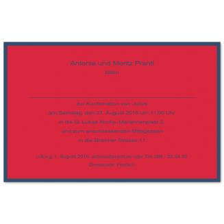 Bunte geränderte Konfirmationseinladungen