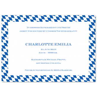 Geburtsanzeigen mit Rauten-Rahmen