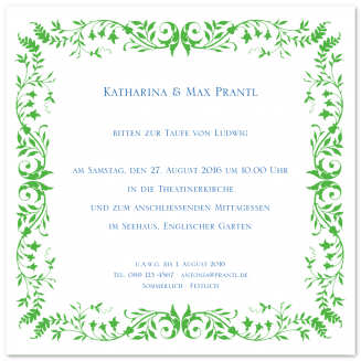 Quadratische illustrierte Taufeinladungen "Neapel"