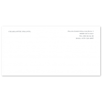 Klassische DIN lang Briefkarten (Blocksatz)