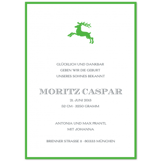 Geburtsanzeigen mit Hirsch