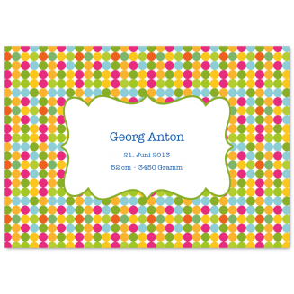 Geburtsanzeigen "Kunterbunt" (Klappkarten)