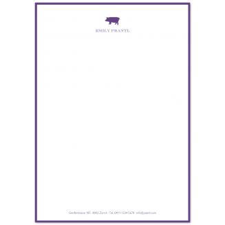 Gerändertes A5 illustriertes Briefpapier mit Fusszeile