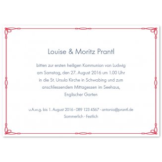 Illustrierte Kommunionseinladungen "Pisa"