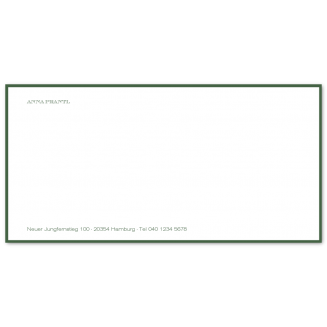 Geränderte DIN lang Briefkarten mit Fusszeile (linksbündig)