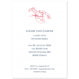 Einladungskarten mit Hummer-Motiv