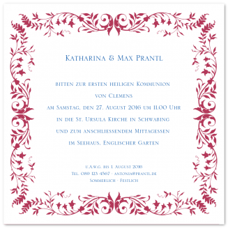 Quadratische illustrierte Kommunionseinladungen "Neapel"