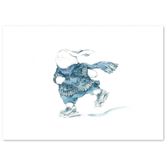 Weihnachtskarten mit Foto "Eisläufer" (Klappkarten)