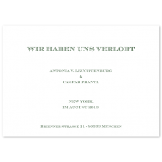 Klassische Verlobungsanzeigen