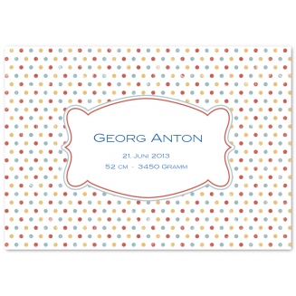 Geburtsanzeigen "Pünktchen" (Klappkarten)