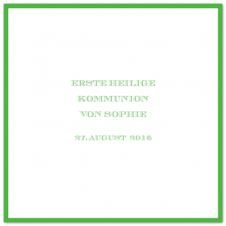 Quadratische geränderte Kommunionseinladungen als Klappkarten
