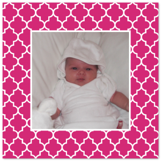 Geburtsanzeigen mit Foto "Quarterfoil" (Klappkarten)