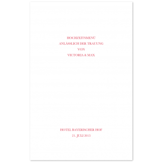 Menükarten Hochzeit Klappkarten