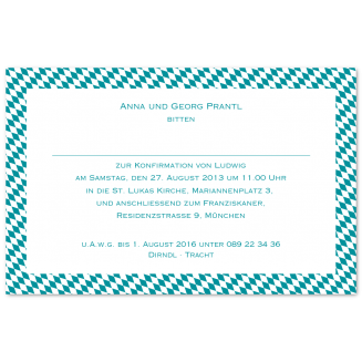 Konfirmationseinladungen mit Rauten-Rahmen