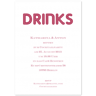 Einladungskarten mit Drinks-Motiv