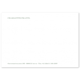 Klassische A6 Briefkarten mit Fusszeile (linksbündig)