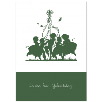 Einladungen für Kinder mit Reigen-Motiv als Klappkarten