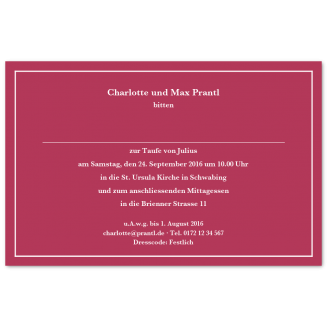 Bunte Taufeinladungen mit feinem Rahmen