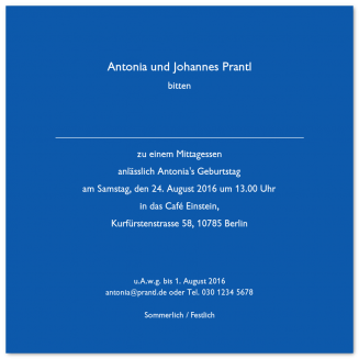 Bunte quadratische Einladungen