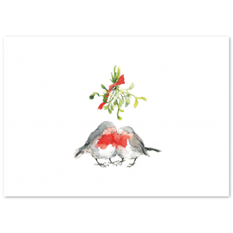 Weihnachtskarten mit Foto "Rotkehlchen" (Klappkarten)