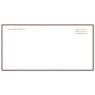 Geränderte DIN lang Briefkarten (Blocksatz)