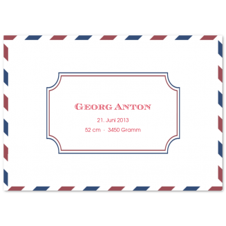 Geburtsanzeigen "Luftpost" (Klappkarten)