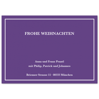 Bunte Weihnachtskarten mit feinem Rahmen