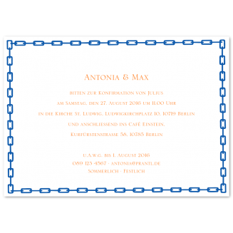 Illustrierte Konfirmationseinladungen "Florenz"