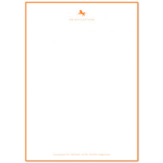 Gerändertes A4 illustriertes Briefpapier mit Fusszeile