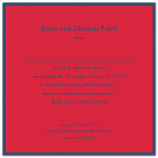 Bunte quadratische geränderte Konfirmationseinladungen