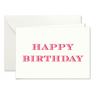 Happy Birthday, Klappkarten in Rot