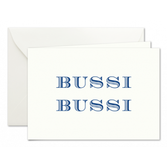 Bussi Bussi, Klappkarten in Dunkelblau