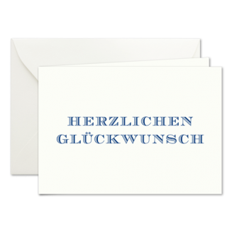 Herzlichen Glückwunsch, Klappkarten in Dunkelblau