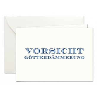 Vorsicht Götterdämmerung, Klappkarten in Dunkelblau