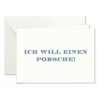 Ich will einen Porsche, Klappkarten in Dunkelblau
