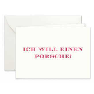 Ich will einen Porsche, Klappkarten in Rot
